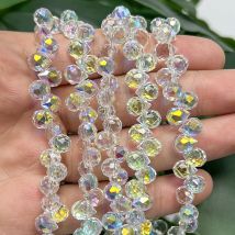 6mm 85pcs AB White Czech Crystal Glass Waterdrop Strawberry Charm Beads for Jewelry Making Needlework Bracelet Earring Materials