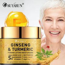 SUYARUN Ginseng Turmeric Face Cream - Anti-Aging Brightening Moisturizer, Natural Skincare for All Skin Types.