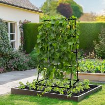 A-förmiges Metall-Gartenspalier für Kletterpflanzen, Outdoor-Pflanzenbogen mit Netz