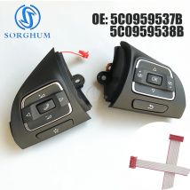 SORGHUM Auto-Lenkrad und Multimedia-Taste, Multifunktionsschalter für Volkswagen Golf MK6 Tiguan Jetta 5C 0959537 B 5C 0959538 B