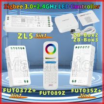 Miboxer 5 in 1 Zigbee 3.0+2.4GHz ZL5 LED Strips Controller/ 2 in 1 FUT035Z+/ 3 in 1 FUT037Z+ LED Controller 15A FUT089Z ZB-Box2