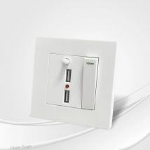 1 gang 2 way with 2 ports USB charging socket, with LED light, AC110-250V, light switch with international universal USB socket