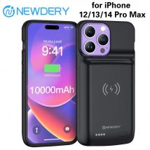 Ladegerät-Hülle für iPhone 15 14 13 12 Pro Max, kabelloses Laden, Powerbank-Hülle, erweiterte Batteriehülle, 10000 mAh