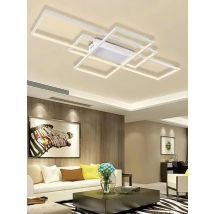 KOMORE Neutral Style Rectangular LED Semi Flush Ceiling Light,  White / Stepless Dimming for Office,