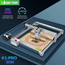LASER TREE K1 PRO 30W 40W Macchina per incisore e taglierina laser, area di incisione 400x400mm, strumenti per la lavorazione del legno CNC per MDF/acrilico nero
