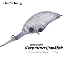 Chan'shuang 20pcs unbemalte Rohlinge Köder 90mm tiefes Wasser tauchen schwimmende Rasseln Kurbel köder DIY handgemachte künstliche Angel köder