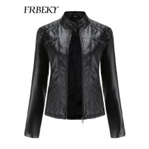 Frauen mantel Herbst Neue Casual Leder Jacke Stehkragen Langarm Jacke Schlank Einfarbig Mantel Streetwear Zipper Jacke