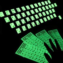 Spagnolo inglese russo arabo francese adesivi luminosi per tastiera lettera alfabeto layout adesivo per laptop desktop PC 2023 nuovo