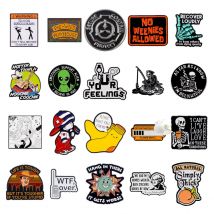 Battery Quote Enamel Pin Green Alien Brooches for Women Men Lapel Pins Badges Clothes Accessories Fashion Jewelry Gifts