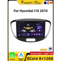 Podofo 4G CarPlay Android Radio Per Hyundai i10 2007-2013 Auto Sistema Intelligente 2din GPS Stereo Unità di Testa RDS Lettore Multimediale