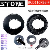 Plato doble redondo STONE 110bcd para bicicleta de carretera 105 R7100 UT R8100 R9200 52 36T 53 39T 54 40T 55 40T 2X