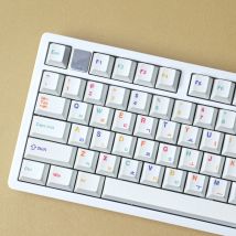 Koreanisch Spanisch Französisch Japanisch Russisch Deutsch Minimalistische weiße Tastenkappen ISO 7U Kirschprofil PBT Tastenkappe für mechanische Tastatur