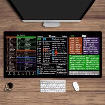 Büro-Verknüpfungstasten, Mauspad, WORT EXL MAC, Tastatur, Gummi, rutschfeste Schreibtischunterlage, Büro, Zuhause, Studententeppich, HD-Druck, 35 x 60 cm