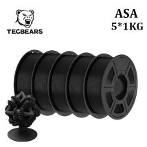 TECBEARS ASA 3D-Drucker Filament 1,75mm 5KG/5 Rollen UV-Beständig Wetterfest Verzugsfrei für FDM DIY 3D-Drucker Außenteile