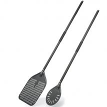 PizzAtHome, 9/8/7 pulgadas, revestimiento duro, mango largo, perforado, extraíble, pelado giratorio para Pizza, pala para Pizza, pelador de paleta de Pizza de aluminio