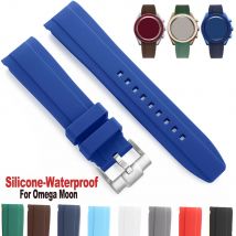 Gebogenes Ende Silikon für Omega Moon Band für Swatch Uhrenarmband 20mm 22mm Männer Frauen Tauchen Gummi Sport wasserdichtes Armband Handgelenk