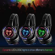 Cuffie da discoteca silenziose da 50 pezzi con LOGO a LED cuffie e trasmettitori per feste silenziose distanza di 500M per IPod MP3 DJ Music