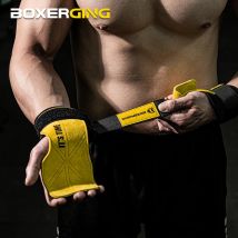 Guanti da palestra in pelle bovina Impugnature antiscivolo Cintura di potenza per pesi Cuscinetti per sollevamento Cintura per stacco Allenamento Guanti fitness Crossfit Protezione del palmo