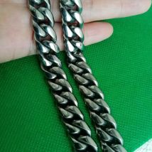 14 mm kubanische Gliederkette aus reinem Titan – Urban King-Ästhetik, hypoallergen, lichtbeständig, geeignet für den täglichen Gebrauch/Partykleidung, ideale Herren