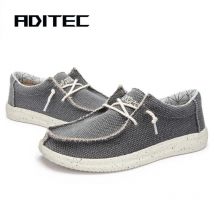 Leichter, bequemer, lässiger Slipper aus Segeltuch für Herren mit weicher Sohle, gut zum Gehen und Reisen