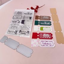 Alinacutle Metal Cutting Die Cut Clear Stamp Tickets Coupon Valentine Scrapbooking Paper Craft Handmade Card Template Punch Cut