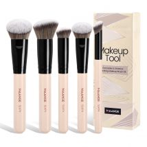 MAANGE Make-up-Pinsel-Set, 5-teilig, Foundation, Concealer, Detailpinsel, weiche Make-up-Pinsel für flüssiges Cremepuder, makelloses Mischen