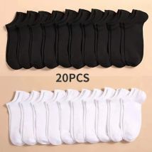 20/10/5 Paar Damen/Herren Bootssocken Schwarz Weiß Grau Baumwolle Sommer Unsichtbare Knöchelsocken Einfarbig Lässig Atmungsaktiv