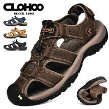 Mode Männer Echtes Leder Schuhe 2025, Sommer, Rutschfeste Outdoor Wasser Wandern Wandern Trekking Schuhe Bequeme Casual Turnschuhe