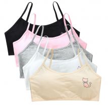 5pcs Teenages Girls Puberty Sports Underwear For Primary Middle School Students Comfortable Cotton-Padded Children Training Bra