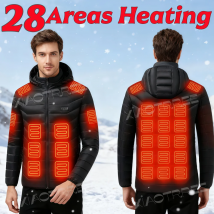 28 aree Giacca riscaldante da donna per uomo Giacche riscaldate USB invernali Abbigliamento riscaldato intelligente Sci da campeggio Impermeabile caldo autoriscaldante