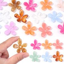 10pcs/lot Irregular Flower Shaped Beads Caps Dual Color Loose Spacer Acrylic Beads For DIY Fashion Earrings Keychain Accessories