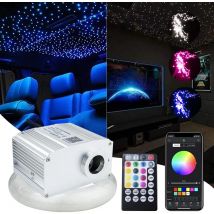 Kit plafoniera a stella in fibra ottica da 10 W RGBW Twinkle Light per tetto auto con controllo musicale app per lampada da soffitto per cielo stellato per auto