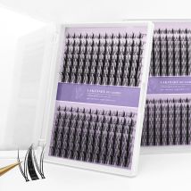 LAKANAKU 168 Fans Diy Cluster Lashes Cat Eye Lashes Invisible Band Premium Mink Manga Lash Clusters