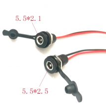 Akumulator DC Złącze wtykowe do wodoodpornego złącza jack diy dc 5,5 x 2,1 mm 5,5 x 2,5 mm z drutem Turmera
