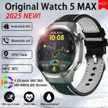 2025 Neue BOXUXING Uhr 5 MAX Smart Watch AMOLED-Bildschirm NFC GPS Tracker Bluetooth Anruf Gesundheit Wasserdichte Smartwatch Männer Frauen