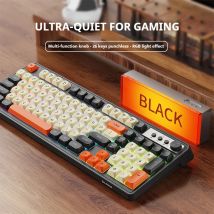 EWEADN G98 Gaming Office-Tastatur, Film mit Regenbogen-Hintergrund beleuchtung USB-Kabel computer extern leise, digitaler Bereich, dightes Aussehen