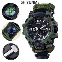 SHIYUNME Heißer G Stil Militär Sport Männer Uhr Wasserdichte LED Digital Uhr Outdoor Camping Kompass Thermometer Quarz Armbanduhr