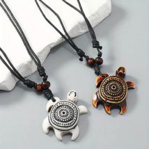 Women Men's Carved Hook Turtle Charm Adjustable Surfer Necklace Jewelry Gift