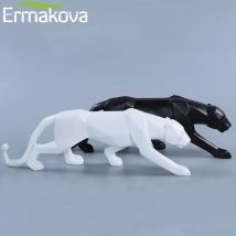ERMAKOVA Panther-Statue, Tierfigur, abstrakter geometrischer Stil, Kunstharz, Leoparden-Skulptur, Heimbüro, Desktop-Dekoration, Kunsthandwerk