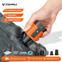 ETENWOLF AIR 3 Elektrische Luftpumpe, 2600 mAh Akku und leichte tragbare Campingpumpe für Luftmatratze, Schlafpolster, Poolschwimmer