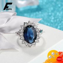 Charm-Ringe aus Silber 925, Schmuck, ovale Form, Saphir-Zirkon-Edelstein, Fingerring, Ornamente für Frauen, Hochzeit, Verlobung, Party, Geschenk