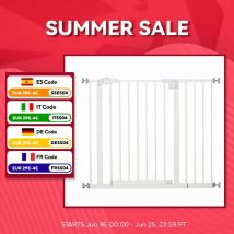 PawHut Barrera de Seguridad con Longitud Ajustable 74-97,5x76,2 cm Blanco