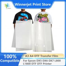 50 100PCS A4 DTF PET Film dicke 75u Für DTF Tinte Druck Für DTF Drucker DX5 DX6 DX7 L800 L1800 DTF Transfer Druck