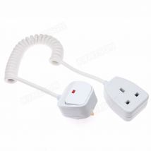 UK BS1363 Plug to Socket Male to Female Power Extension Cable Hotel Wall Hanging Hair Dryer Tube Spring Cable Coiled Power Cord