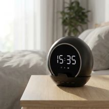 Digital Alarm Clock Portable Bluetooth Speaker Temperature Display  Music Player  Rechargeable for Home Outdoors Travel Bathroom