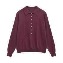 Frauen Pullover Lose Pullover Neue Einfarbig Wolle Mischung Pullover POLO Neck Einfache Casual Pullover Frauen 2893145