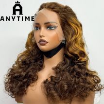 Bouncy Loose Wave Wavy Curly Perücken 280 % Dichte Double Drawn 100 % Echthaar Big Wave 13x4 Lace Frontal Echthaarperücken für Frauen