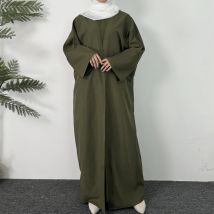 Offene Front Abaya Langarm Maxi Länge Kleid Damen bekleidung muslimische Strickjacke Abayas aus Kaftans Frauen Jilbabs