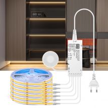 1-6pcs COB LED Strip Light Under Cabinet Collection Display Touch Dimmer Bookcase Wardrobe Motion Sensor Penet Wood Closet Lamp