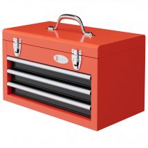 DURHAND Caja para Herramientas de Acero con 3 Cajones 45x24x27 cm Rojo